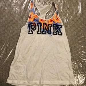Victoria Secret Pink White Floral tank xsmall